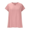 thumbnail image 4 of Summer Plus Size Tops for Womens Fshion Sexy Sleeve Sequins Loose Polluer Solid V-Neck Blouse, 4 of 8
