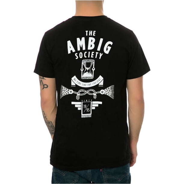 Camiseta gráfica AMBIG The Oculto Back Hit para Hombre Negro Grande