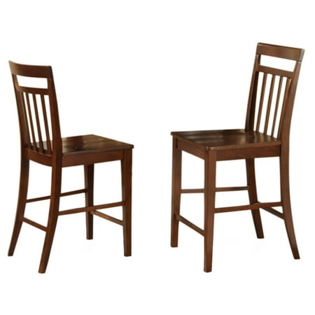 36 High Wooden Seat - East West Furniture Counter Height Dining Chair with Wooden Seat - Set of 2