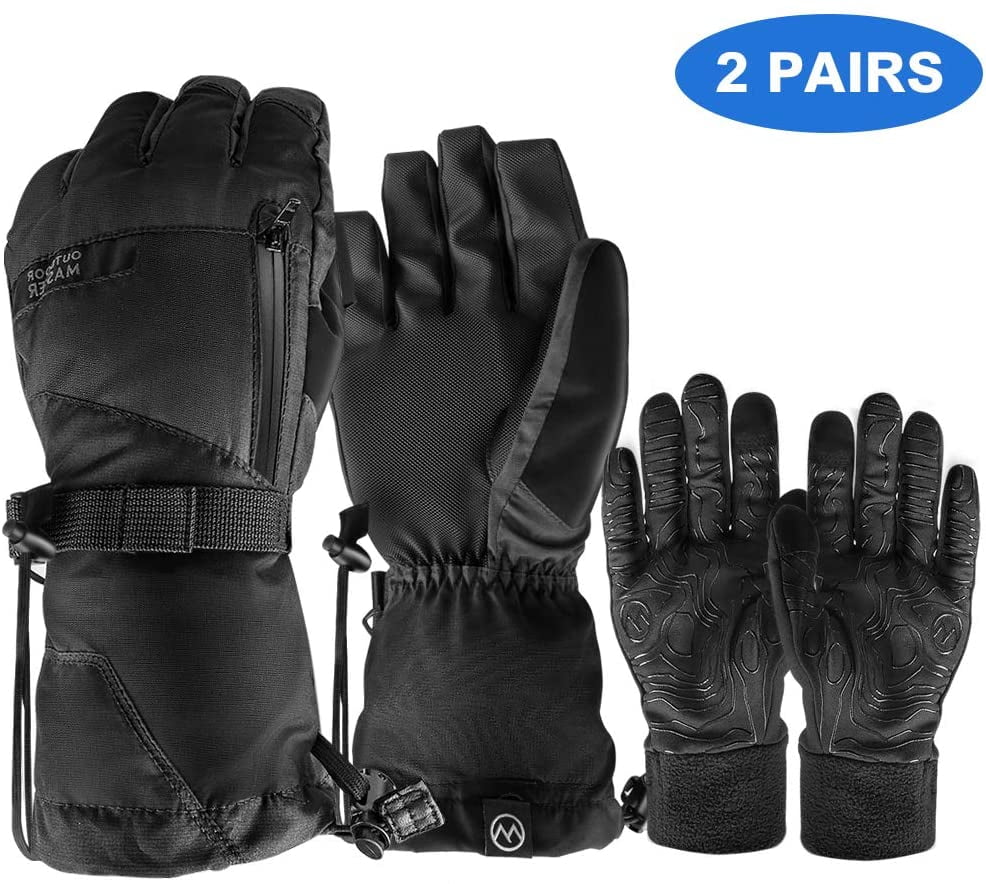 mens ski gloves with removable liners