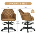 thumbnail image 2 of VECELO Ergonomic Desk Chair with Armrests, Height Adjustable PU Leather Office Chair, Computer Chair with Footrest Ring, Brown, 2 of 10
