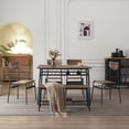 thumbnail image 6 of Ktaxon Mid-Century Modern Dining Room Set for 6, Rectangle Kitchen Table Set with 4 Chairs and 1 Bench, Dining Table for 6 with Storage, Natural color, 6 of 10