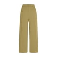 thumbnail image 4 of Women's Suit Pants Solid High Waist Hanging Straight Tube Temperament Wide Leg Suit Pants With Pockets, 4 of 7