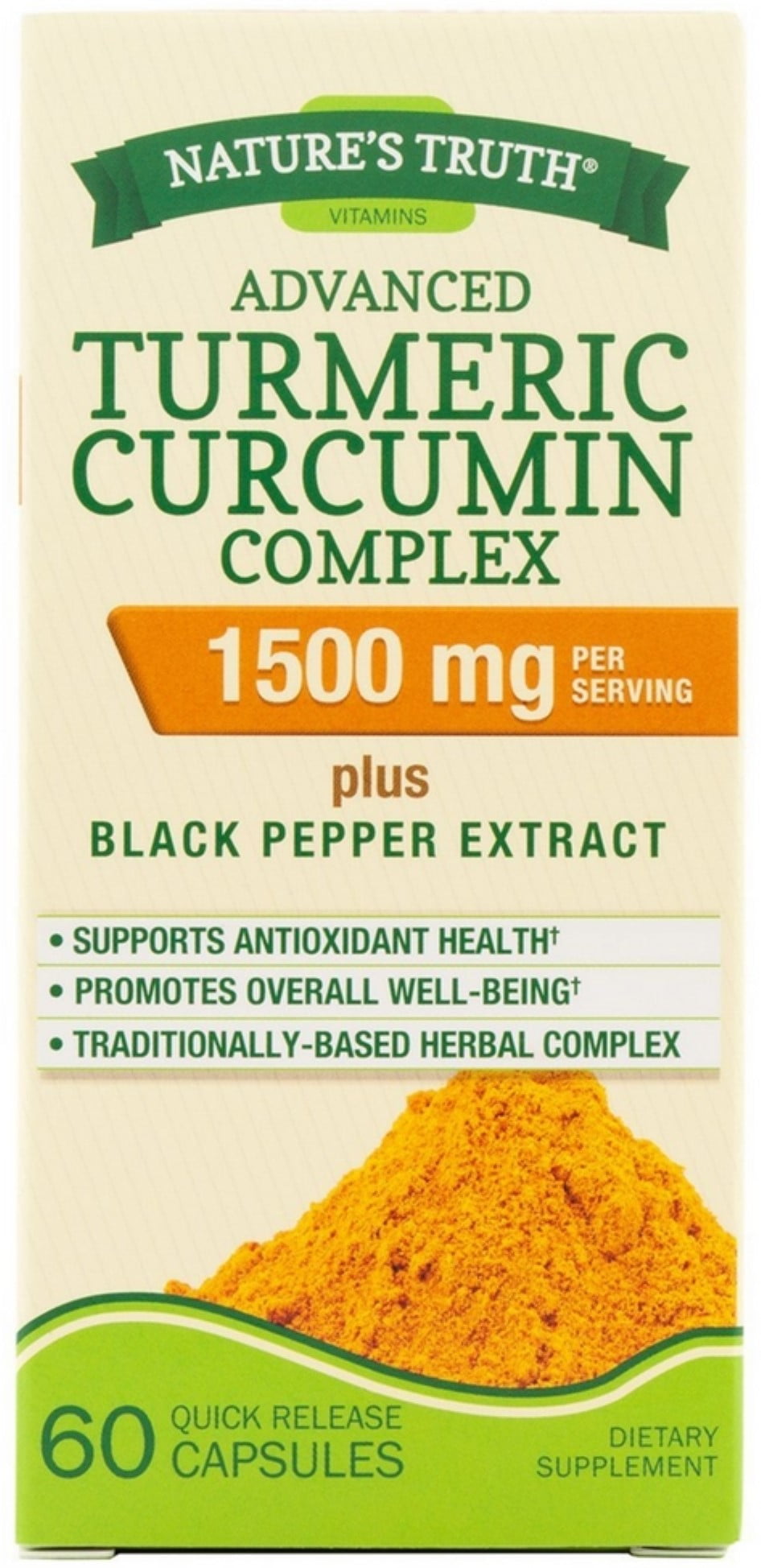 Nature's Truth Turmeric Curcumin Advanced Complex 1500 mg Capsules 60