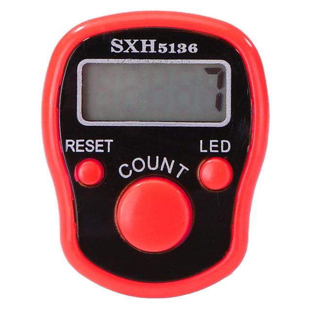 Likrtyny Contador Dedos Con Pantalla LCD Contador Electrónico Luminoso LED (rojo)