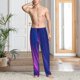 thumbnail image 2 of Fotbe Neon Gradient Blue Pantalones de Pijama para Hombre, Pantalones de Dormir, Pantalones de Casa con Cintura Ajustable y Bolsillos-3X-Large, 2 of 6