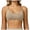 Khaki, variant on idosla Women's Color Block Sports Bras Seamless Spaghetti Straps Workout Bra Wireless Yoga Crop Tops (Bronze, M)