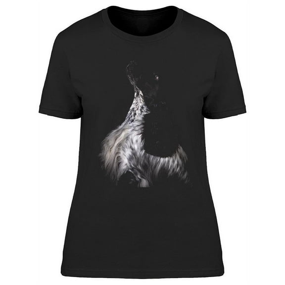 Portrait Of A Spaniel Dog, Black T-Shirt Women -Image by Shutterstock, Female XX-Large