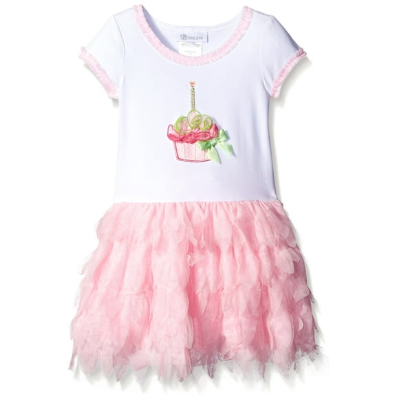 Bonnie Jean Toddler Girls Cupcake Mesh Petal Skirt Dress, Pink, 2T