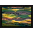 thumbnail image 2 of Gerald Macua 24x17 Black Modern Wood Framed Wall Art Titled - Colorful Palouse, 2 of 6