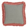 thumbnail image 3 of SARO 138.CY18S 18 in. Square Cotton Fringe Lace Applique Down Filled Pillow - Chambray, 3 of 5