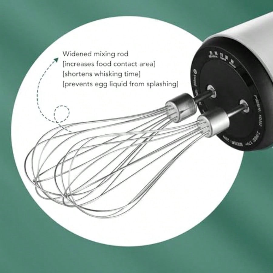 Cordless Electric Hand Mixer Dual Whisk Hand Mixer Stainless Steel USB Rechargeable Low Speed Cordless Electric Hand Whisk for Baking Kitchen Whipping Mixing Egg Cake Dough