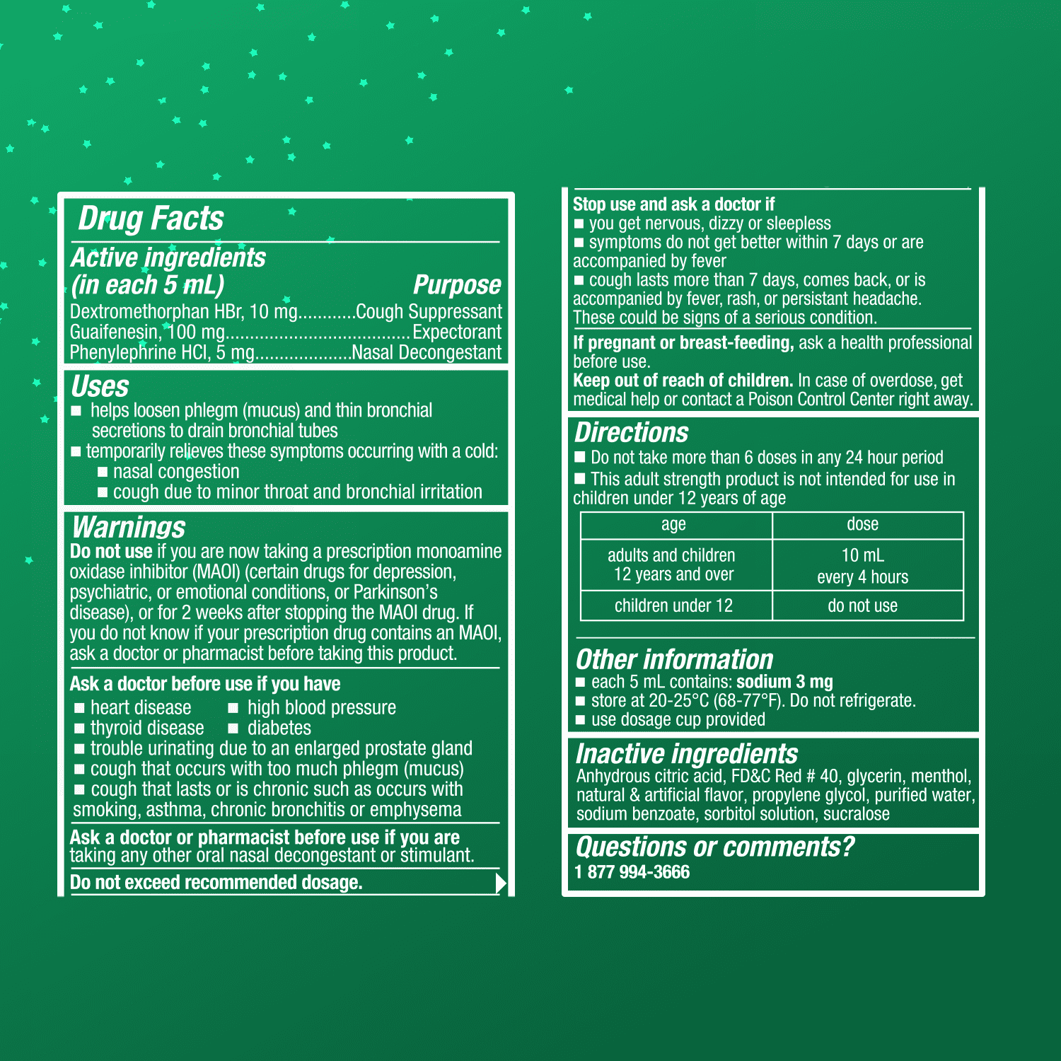 Tukol Cough & Congestion, Nasal Decongestant, Multi-Symptom Cold Relief Syrup, 4 fl oz