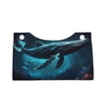thumbnail image 4 of Lsque Vintage Blue Pattern Whale Printed Long Tissue Box Cover Holder, Facial Paper Organizer Dispenser,Triangle with Bottom Belt, PVC Leather Decorative Organizer, 4 of 9