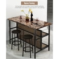 thumbnail image 3 of Cvortll Kitchen Island With Seating, Wooden Counter 33"Height Table with Storage Kitchen Table Set for 2, 3 of 11