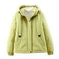 thumbnail image 5 of QUNYINEY Womens Fall Puffer Jackets 2025 Zip Up Hooded Green Windbreaker with Pockets Long Sleeve Loose Fit Coat for Women, 5 of 5