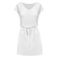 thumbnail image 7 of HXWCHs Women's V Neck Casual Summer T Shirt and Short Skirt Street Style Outfit Set XXL White, 7 of 7