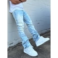 thumbnail image 5 of Reppunk Men's Vintage Light Wash Stacked Flare Bootcut Jeans, Loose Straight Stacked Denim Trousers, Business Casual Versatile Office Daily Commute Pants, 5 of 7