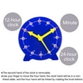 thumbnail image 3 of Uxcell 4 inch Teaching Clock Tell Time Analog Demonstration Clock 24 Hour 3 Pointers Geared, Blue 2 Pack, 3 of 5