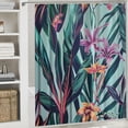 thumbnail image 6 of Orinice Shower Curtain for Bathroom Waterproof Upholstery Tropical Flowers Abstract Jungle Leaves Bird Paradise Nature Blue Beauty Tonal Fashion Bath Curtain Polyester Fabric with Hooks  36x72, 6 of 7