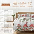 thumbnail image 6 of Gnomes Christmas Comforter Set Full Size, Xmas Balls Branches Winter Snowflake Gray Gradient Soft Bedding Set for Man Woman, 4 Pieces Duvet Cover Set with Fitted Sheet, 2 Pillowcases, 6 of 9