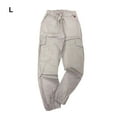 thumbnail image 1 of facefd Cotton Men Trousers Solid Color Replacement Stylish Washable Easy Matching Middle Waist Home Long Pant Clothes White Grey L, 1 of 7
