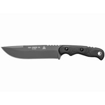 TOPS Knives Tex Creek XL Fixed Blade Knife 6.13" Drop Point 1095 Sniper Gray Blade Canvas Micarta Handle Black