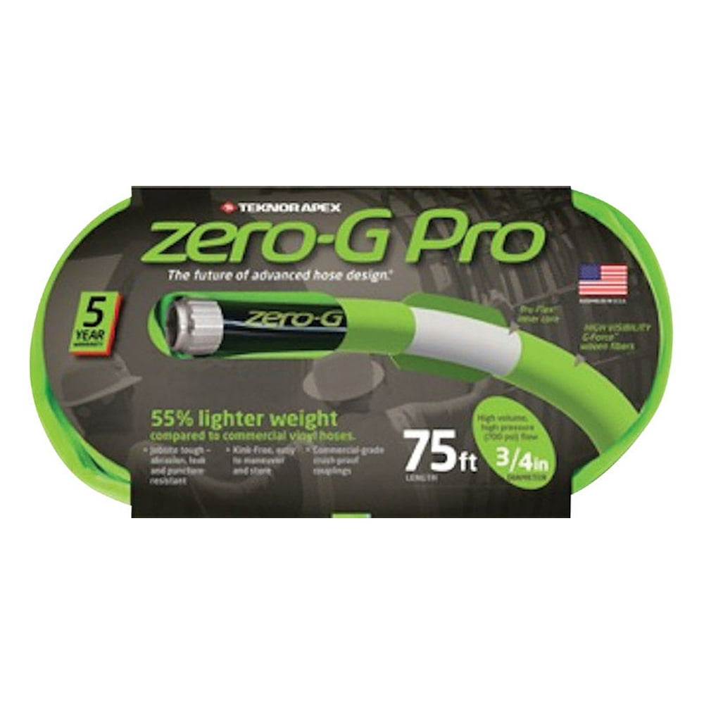 Teknor Apex ZeroG Pro 3/4 in. Dia. x 75 ft. L Green Garden Hose