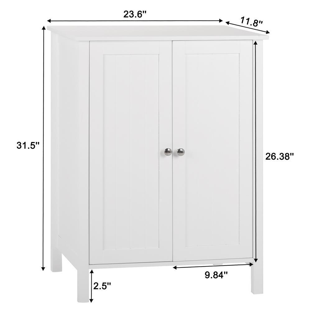 DYUKFG Bathroom Floor Storage Cabinet: Double - Door Design with 3 Adjustable Shelves, Waterproof Wood Construction, Ideal for Organizing Toiletries, Towels in Bathroom Spaces