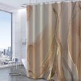 thumbnail image 3 of Tan Shower Curtain, Modern Taupe and Grey Marble Shower Curtain for Bathroom Aesthetic Ink Texture Waterproof Shower Curtain Set with Hooks, 72x84 Inch, 3 of 6