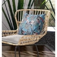 thumbnail image 4 of Plant Illusion Indoor/Outdoor Fabric Pillow in Black Blue 20x20, 4 of 8