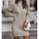 thumbnail image 1 of Mini Sweater Dress Pure Color Bodycon Sweater Dress Lantern Sleeves Fashion Soft for Winter for Girls ANGGREK Otros, 1 of 6