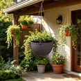thumbnail image 7 of Honeycomb Hanging Planter Basket with Drainage Plug - Weather Resistant for Indoor Outdoor Balcony Patio Window Plants Herbs Flowers, 7 of 7