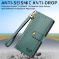 thumbnail image 2 of Mantto Zipper Wallet for Samsung Galaxy S24 Plus,Durable PU Leather Heart Pattern Magnetic Clasp Folio RFID Blocking Credit Card Slots Flip Kickstand Shockproof Purse Phone Case with Wrist Strap,Green, 2 of 10