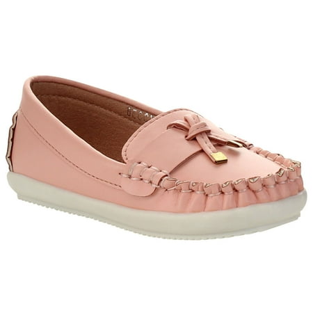 - VIA PINKY BECCY-62B Children Girl Comfort Slide On Moccasin Top Flat Loafers
