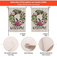 thumbnail image 4 of JOOCAR 12" x 18" Spun Linen Welcome Outdoor Garden Flag, Colorful Flowers and Birds Yard Decorations, 4 of 7