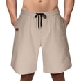 thumbnail image 2 of lcziwo Shorts Men with Pockets Cotton Linen Classic Fit Holiday Hiking Shorts Beach Fishing Outdoor Drawstring Chino Short Khaki XL, 2 of 7