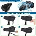 thumbnail image 4 of Camkey Bike Seat Cover, 2in1 Bike Seat Cushion & Bike Seat Rain Cover with Drawstring, Gel Padded Bike Seat Cover for Men Women Comfort, 4 of 8