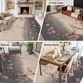 thumbnail image 5 of Chinese Ink Painting Area Rugs 8'x10', Washable Small Throw Rugs for Living Room Patio, Pink Peach Blossom Branches Indoor Outdoor Rug Non-Slip Low Pile Carpet Runner Reversible Floor Mats, 5 of 8