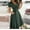 Army Green, variant on Ichaunyi Summer Dresses Women's Casual Loose Bandage Short Sleeve Solid V-Neck Ankle-Length Dress