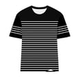 thumbnail image 6 of Vmvidoty Women's Summer Tops Dressy Casual Short Crew Neck Striped Shirts Black S, 6 of 6