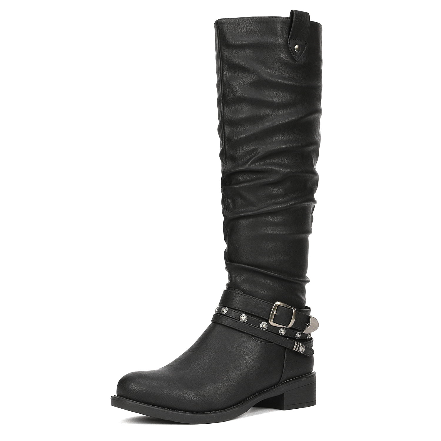 DREAM PAIRS Womens Side Zipper Fashion Knee High Riding Boots