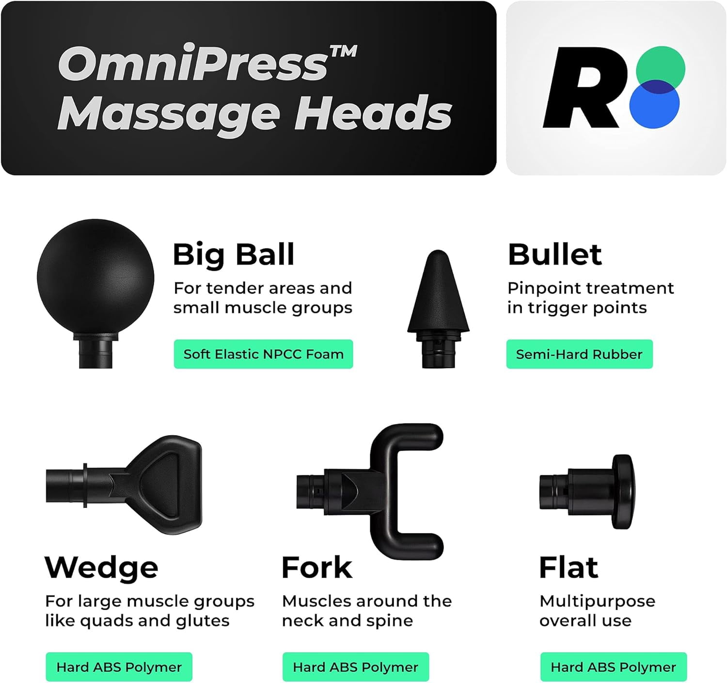 Reathlete FOLD Wireless Folding Percussion Massage Therapy Gun, Black