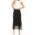 thumbnail image 3 of Women's High Rise Chiffon Overlay Maxi Draped Skirt with Waist Tie Accent., 3 of 6