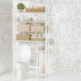 thumbnail image 5 of LEDREM 4-Tier Over-The-Toilet Storage Organizer with Adjustable Shelves & Hooks, Bamboo Bathroom Shelving Unit, Space-Saving Design, Cloud White, 5 of 6