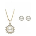 thumbnail image 1 of Cadena Dije Y Aretes Flor Perlas Rio Swarovski Oro 14k Lam dorado Unitalla, 1 of 5