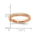 thumbnail image 2 of 3.5mm 925 Sterling Silver Polished Stackable Rose Gold Plated Patterned Ring Size 10 Stackable Ring for Women, 2 of 2