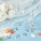 thumbnail image 4 of 1 caja de 12 dijes plateados para copas de vino, etiquetas para bebidas de verano, identificadores de tortugas de aleación de océano y Hawái., 4 of 6