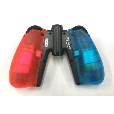 Motion Controllers pair with a USB Type-C Charging Cable & Joy-Con Alternative compatible with Nintendo Switch - Clear Blue Red