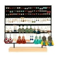thumbnail image 3 of SIEYIO Earring Stand Display Rack 3-Tier Ear Stud Holder Jewelry Organizer Ear Studs Earring Holder 144 Holes with Wood Base, 3 of 13